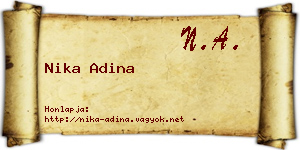 Nika Adina névjegykártya